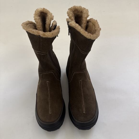 Clarks Boots Andes Fortune Brown Suede Women’s 8.5 #63063 Leather Side Zip - Picture 2 of 10